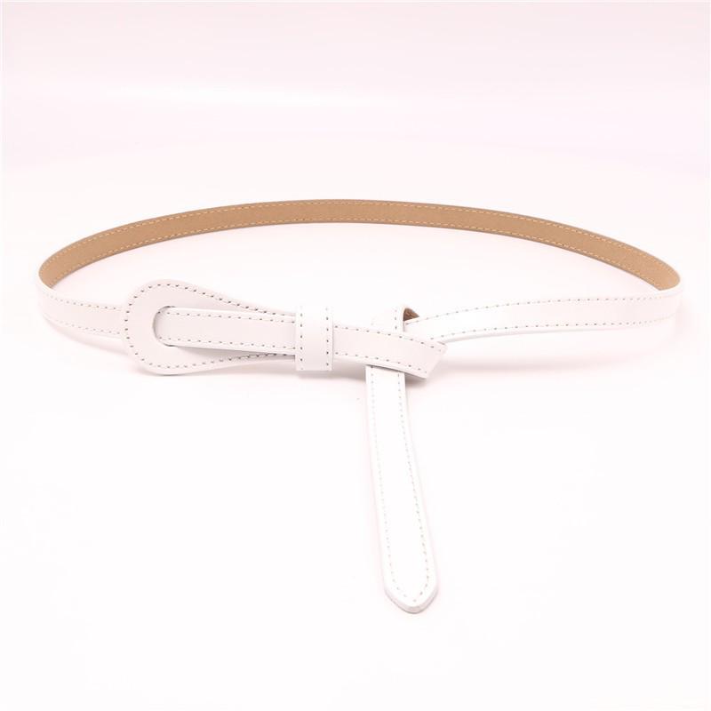 Women s Genuine Leather Waist-Cinching Belt - Fashionable Knot for Suits, Skirts, and Sweaters белый