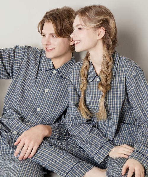 [BYC] Brushed Cotton Unisex Pajama Set Blue [Shipped from Korea] 100% Authentic