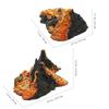 2Pcs Vivid Volcanic Statue Set Compact Artificial Volcano Decoration for Learning Play Collection Display Sand Box Decor