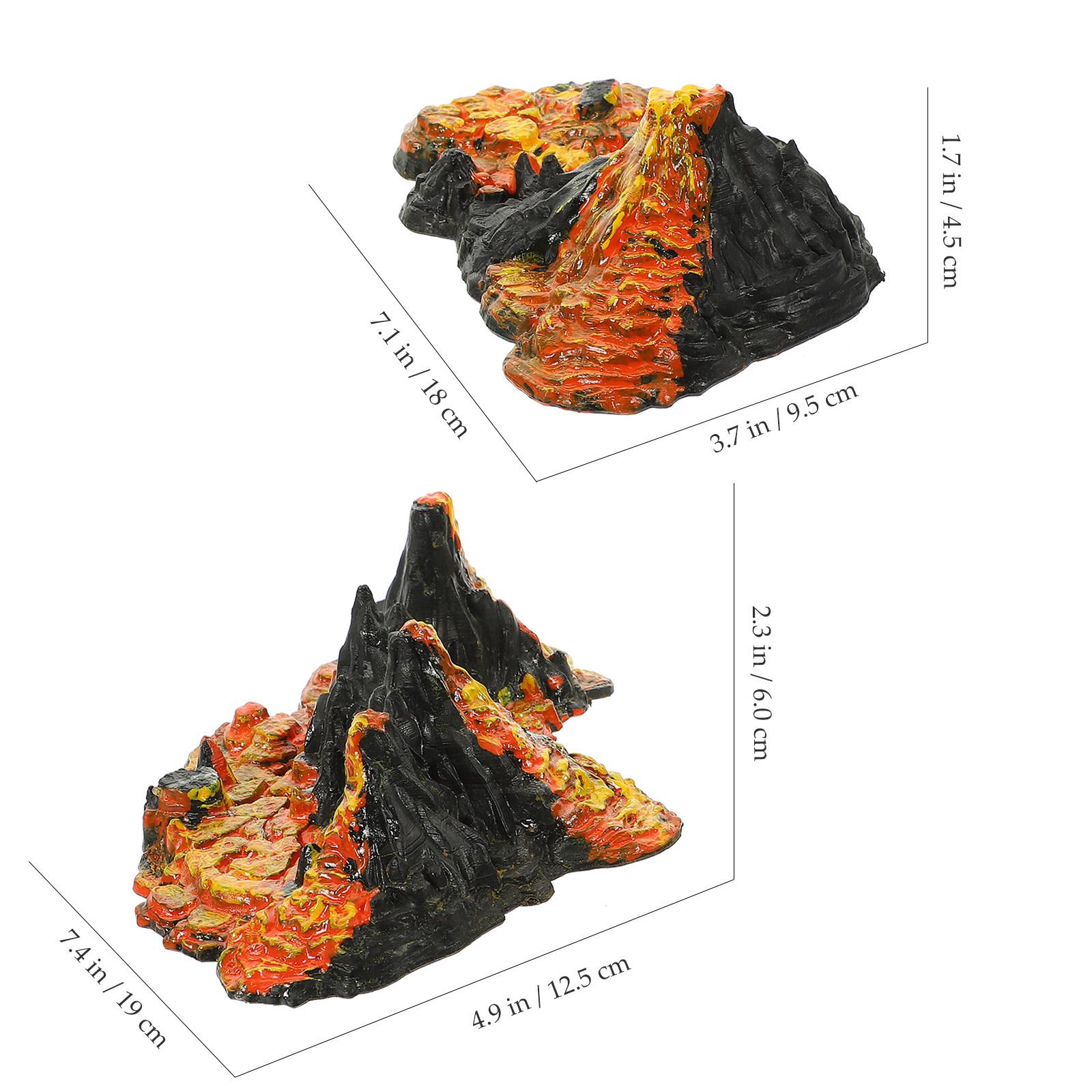 2Pcs Volcano Simulation Miniatures Realistic Volcanic Eruption Decorations Landscape Adornments Sand Table Desktop Decor