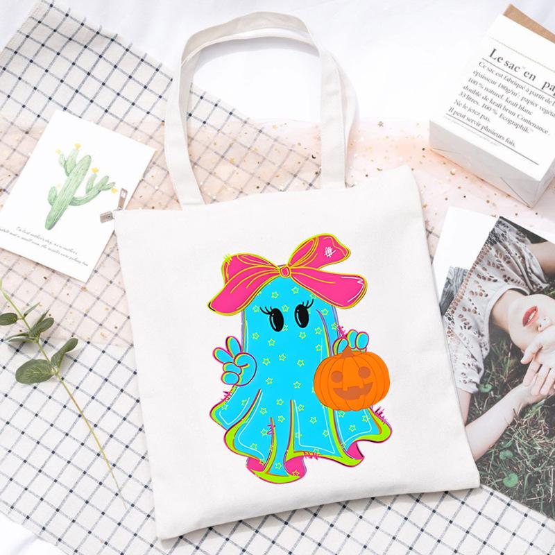 Halloween Halloween Printed Canvas Bag Lazy Style Trend Student Leisure Shoulder Bag Large Capacity