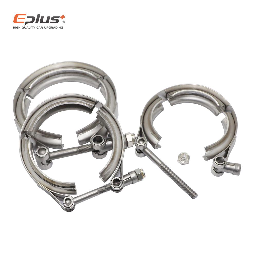 Universal 304 Stainless Steel 1.5~4.5 Inch 51 63 76 Mm V Band Clamp Flange Turbo Exhaust Pipe Connector Vband Clamp V Clamps