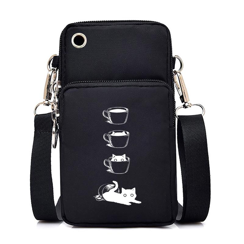 Cat and Dog Paw Print Mobile Phone Bag Small Crossbody Messenger Bag for Animal Lovers