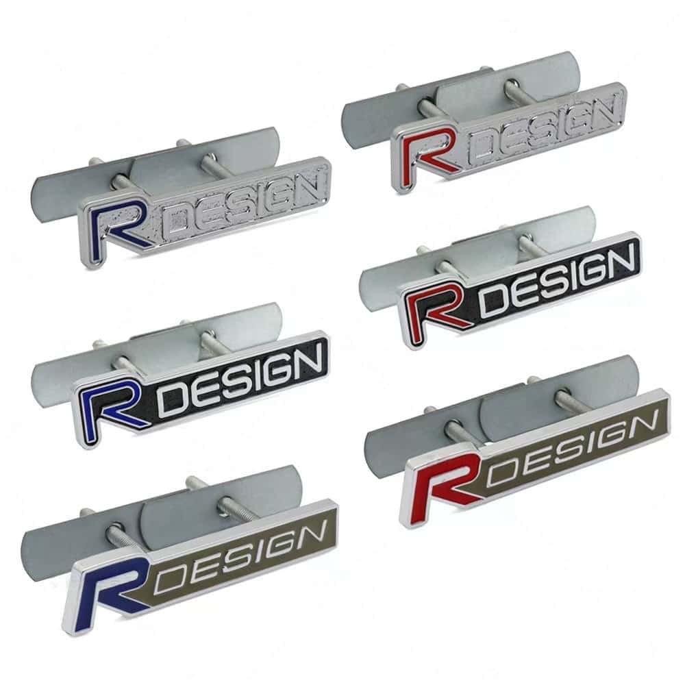 3D Metal R-Design Logo Badge Sticker Front Grill Rear Trunk Emblem Decal