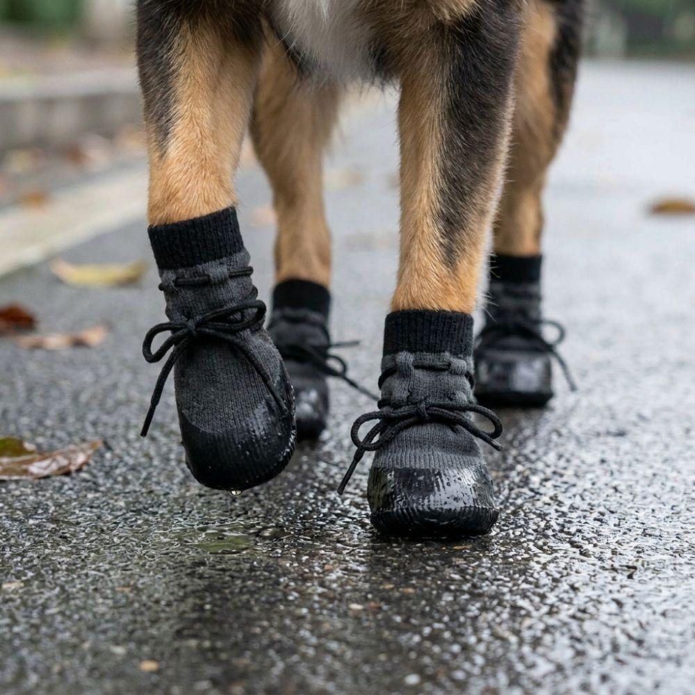 4PCS Adjustable Straps Dog Paw Protection Waterproof Elastic Dog Booties All Seasons