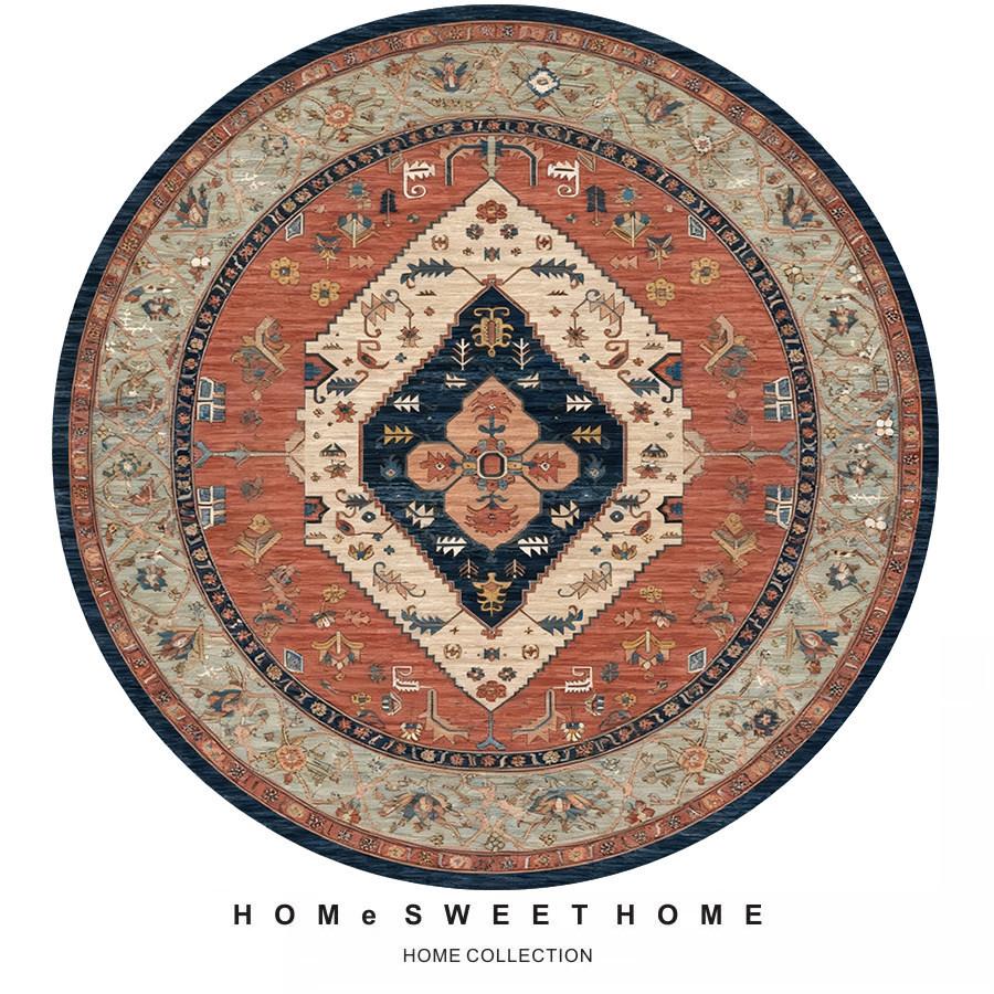 Persian Ethnic Style Round Living Room Carpet Water Absorption NonSlip Cold Blanket DirtResistant And Easy To Take Care Of Carpet Crystal Velvet