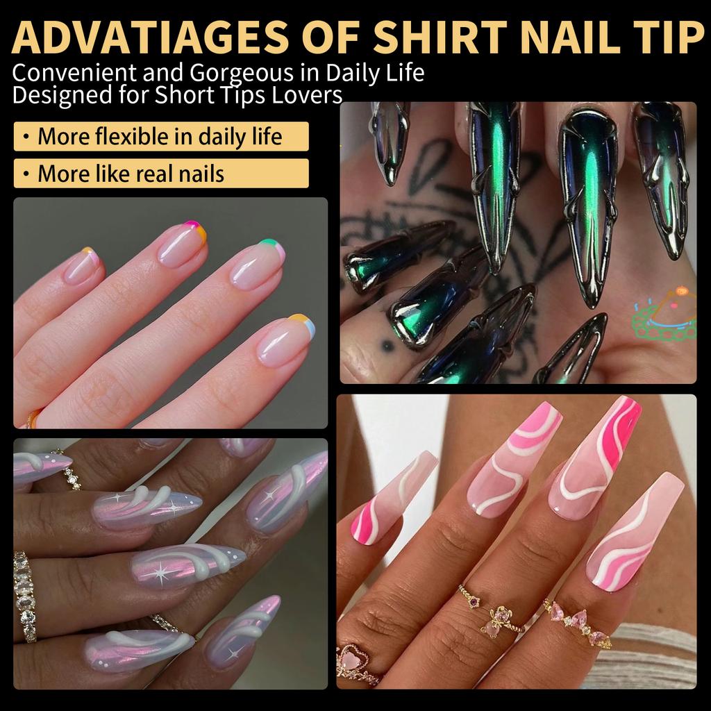 5 In 1 Boxed False Nail Tips Soft Gel Full Cover Semi-matte Capsules Almond French Coffin Fake Nails Extension Press On Nails