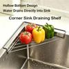 Triangular Corner Drain Rack Stainless Steel Faucet Drain Storage Holder Multifunctional Sink Organizer Sponge Dishcloths Scrubb