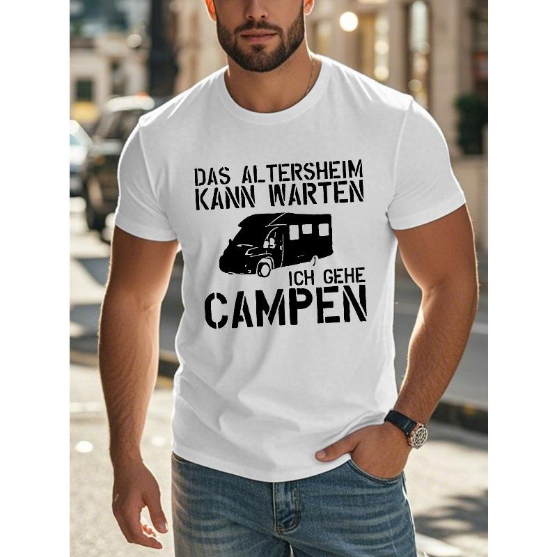 Европейские размеры Немецкий RV Кемпинг Мятая Плюс Размер Мужская Футболка, ПЛЮС РАЗМЕР S