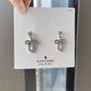 Spring Flash Diamond Bow Earrings Women'S Niche Design High-End Love Stud Earrings Ear Jewelry