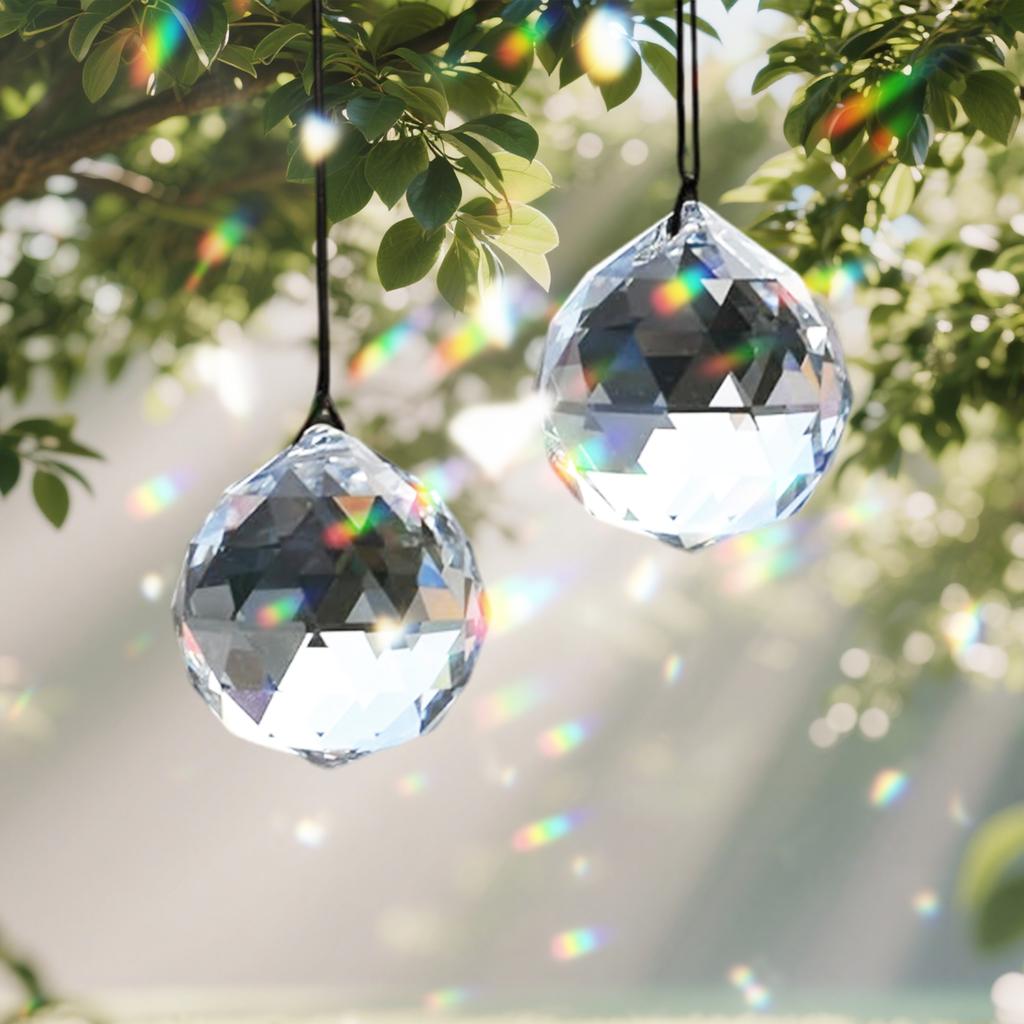 2pcs Clear Crystal Lamp Ball Prism Rainbow Sun Catcher Wedding Decor Home Wedding Party Decoration Ornament