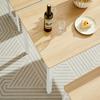 Set Tavolo da Pranzo, Tavolo da Bar con 2 Panche da Pranzo, Tavolo da Colazione Industriale per Cucina, Soggiorno, Sala Feste, Colore Naturale e Bianco
