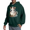 Men's Hooded Sweatshirt, Contrasting Color Sweatshirt, Sports   Casual Jacket