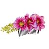 Multicolor Flower Hair Comb Cloth Thai Hair Comb Temperament Hair Accessories  performance clothing
