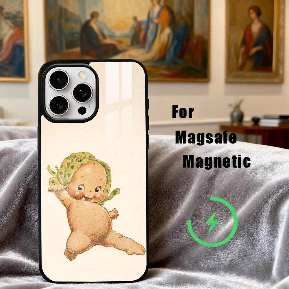 

K-Kewpie Cute A-Angel baby C-Clear Phone Case For iPhone17,16,15,14,13,12,11 Plus,For Magnetic Wireless Charge Cover iPhone16