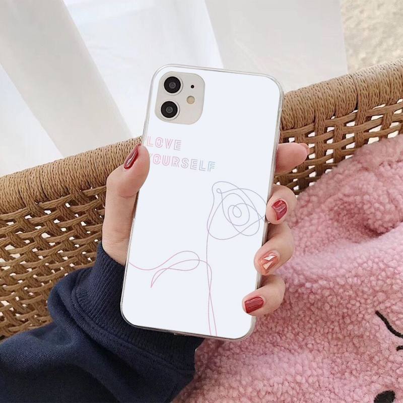 Cute Love Yourself Phone Case for iPhone 11 12 13 Mini Pro XS MAX 8 7 6 6S Plus X 5S SE 2020 XR Cover