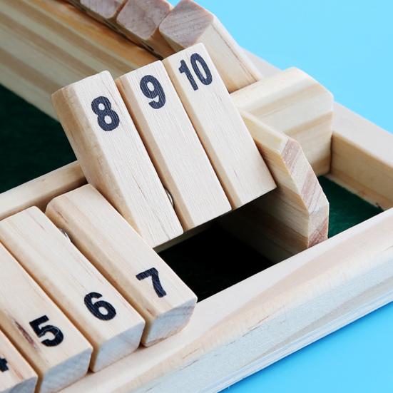 Shut The Box Board Game with Dice 4-Way Educational Math Number Strategy Game