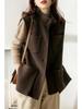 Jednokolorowa damska wełniana kamizelka - styl japoński i koreański