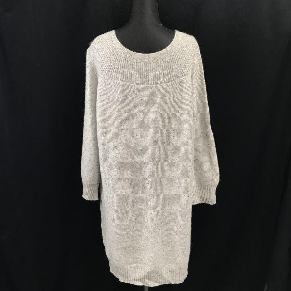 USED/Made In Japan Aylesbury Knit Dress LL Light Gray Long Sleeve Long Tunic Tokyo Style