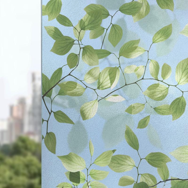 Bunt Buntpflanze Blume Fensterglasfolie Statische Aufkleber Abnehmbar PVC Dekorative Sichtschutzfolie für Zuhause Büro