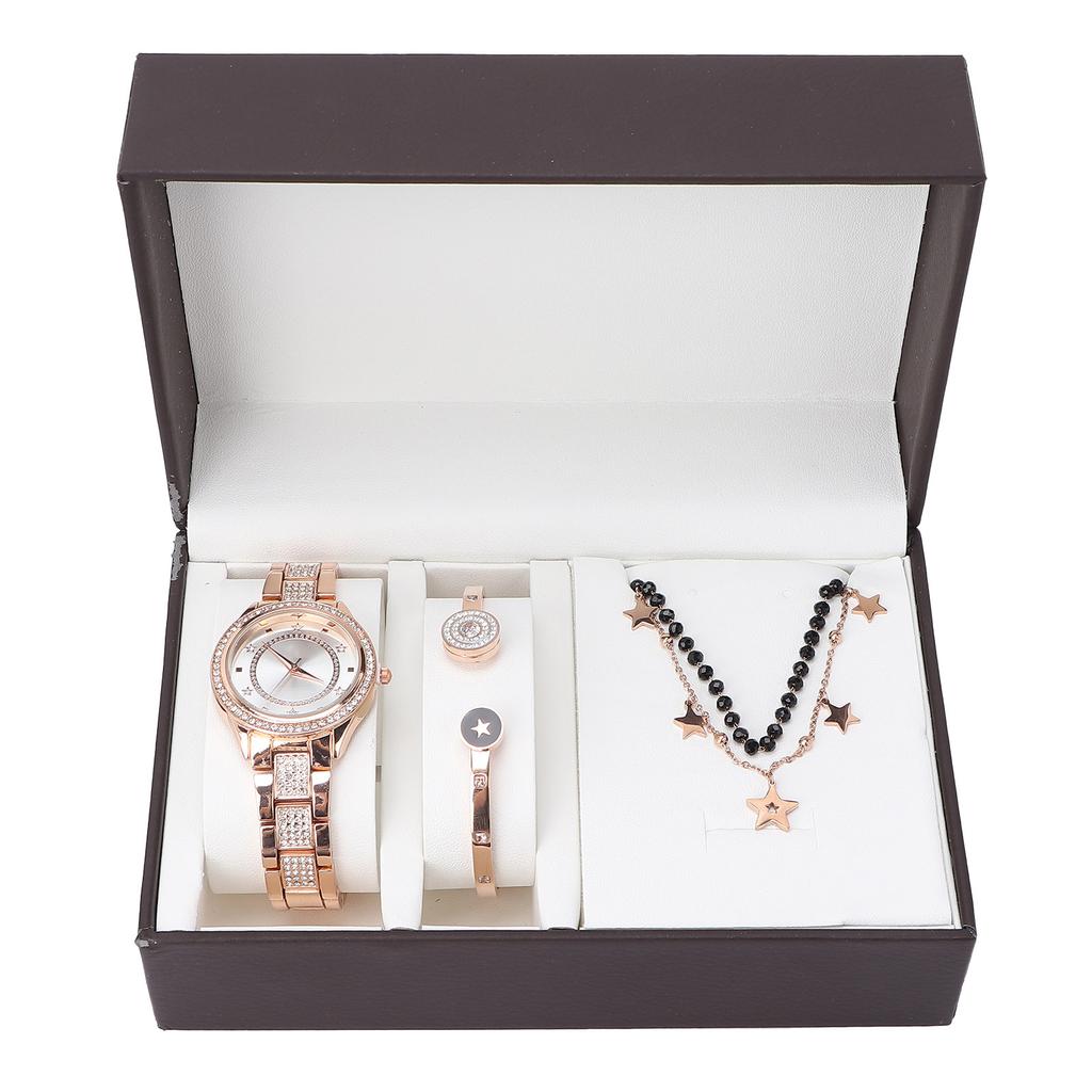 Women Jewelry Set Watch Bracelet Necklace Wife Girlfriend Anniversary Birthday Gift