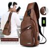 In Stock Men's Chest Bag with Headphone Jack USB Shoulder Strap