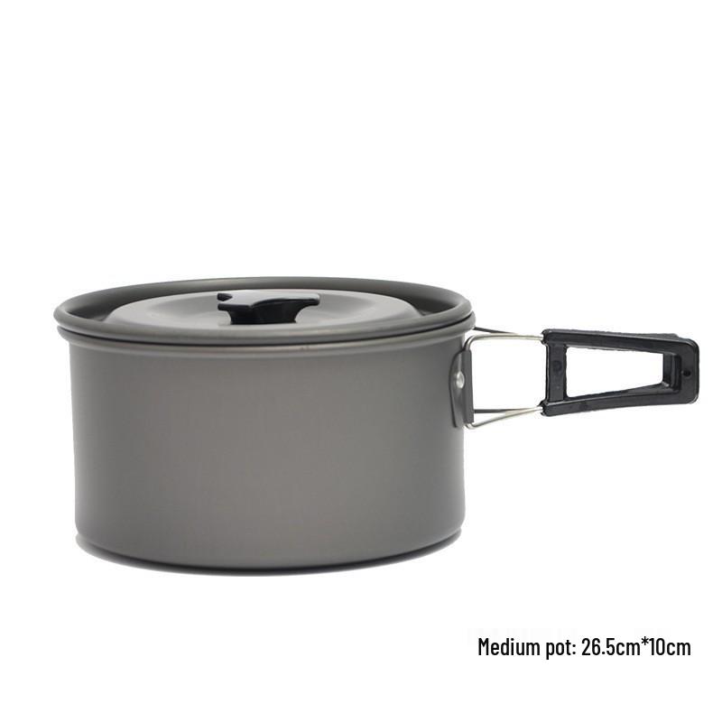 Medium Non-stick Portable Camping Pot for Rice & Noodles: Single-Person Cookware for Outdoor Cooking & Picnics