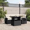 VidaXL Garden Lounge Set 5 Pcs with Cushions Black Braided Resin 3267876