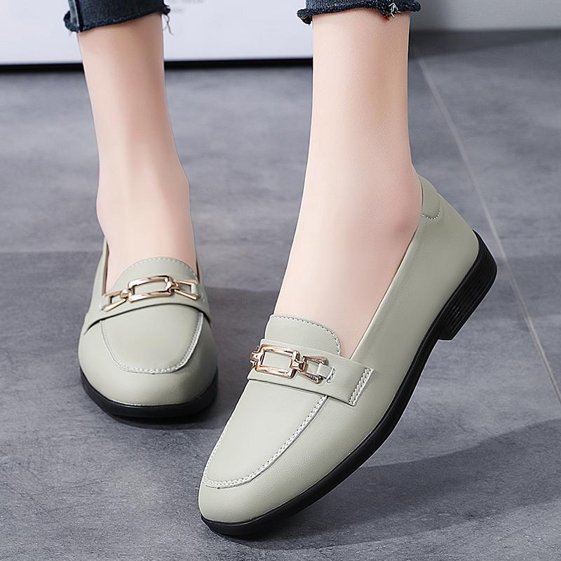 Fashion Womens Flat Loafers Retro Round Head Small Leather Shoes Soft Sole Foreign Trade Trend Zapatos Baratos Liquidaci