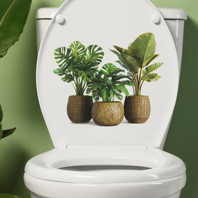 Grüne Pflanzen Topfpflanzen Toilette Badezimmer Badezimmer Dekorative Aufkleber