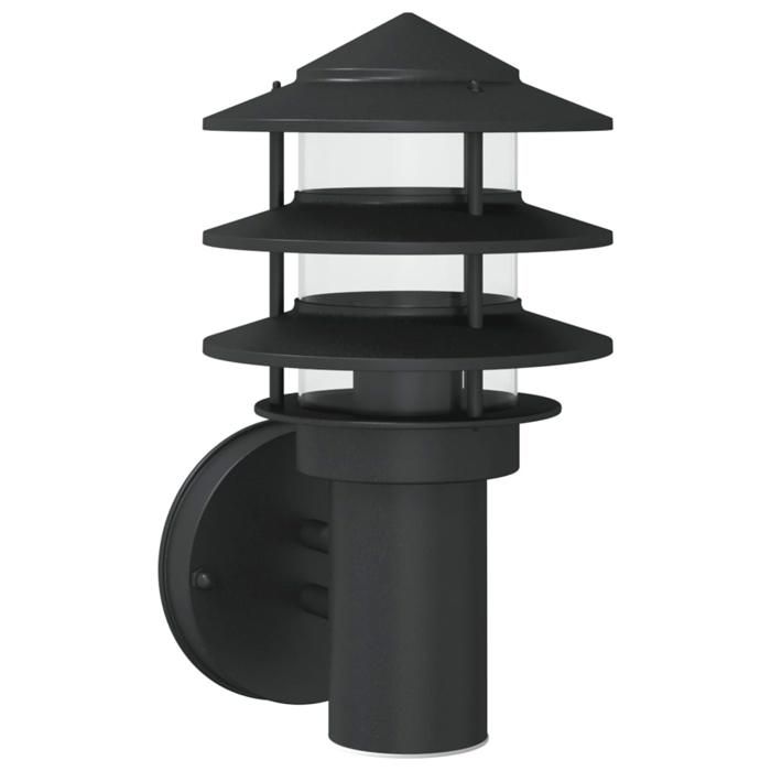 VidaXL Applique murale d'extérieur noir acier inoxydable, éclairage mural d'extérieur, lampe murale de jardin, applique 4006232