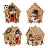Urlaubsparty-Zubehör DIY Weihnachts-Kunstmalerei mit künstlichen Perlen, Hängender Anhänger-Bausatz, 3D-Perlen Lebkuchenhaus-Dekoration Haus Handgefertigte Miniatur