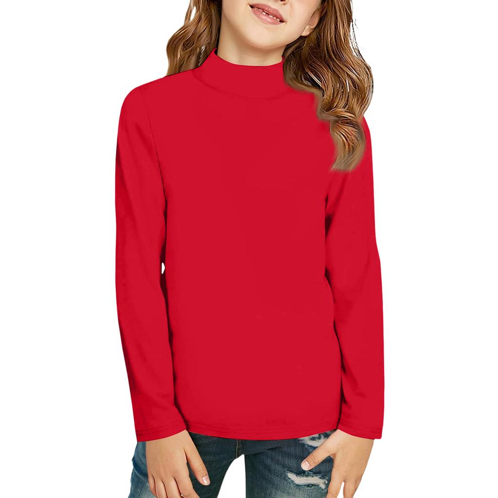 Boy And Girls Color Long Sleeved T-shirt Round Neck Color T-shirt