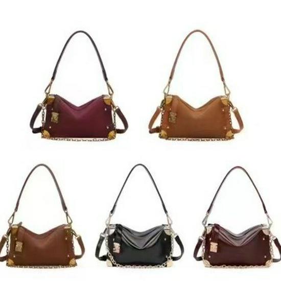 2024 High-End Square Soft Leather Pillow Bag: Single Shoulder Underarm Messenger Bag for Women