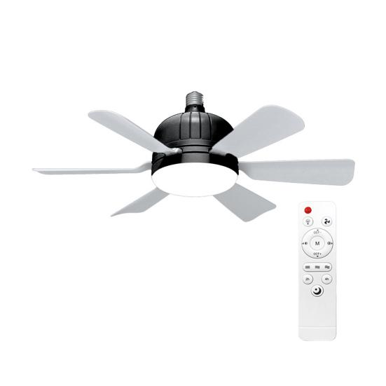 Ceiling Fan Light with Remote Control Ultra-Quiet Motor 3 Wind Speeds Dimmable Easy Installation E27 LED Ceiling Fan with Light