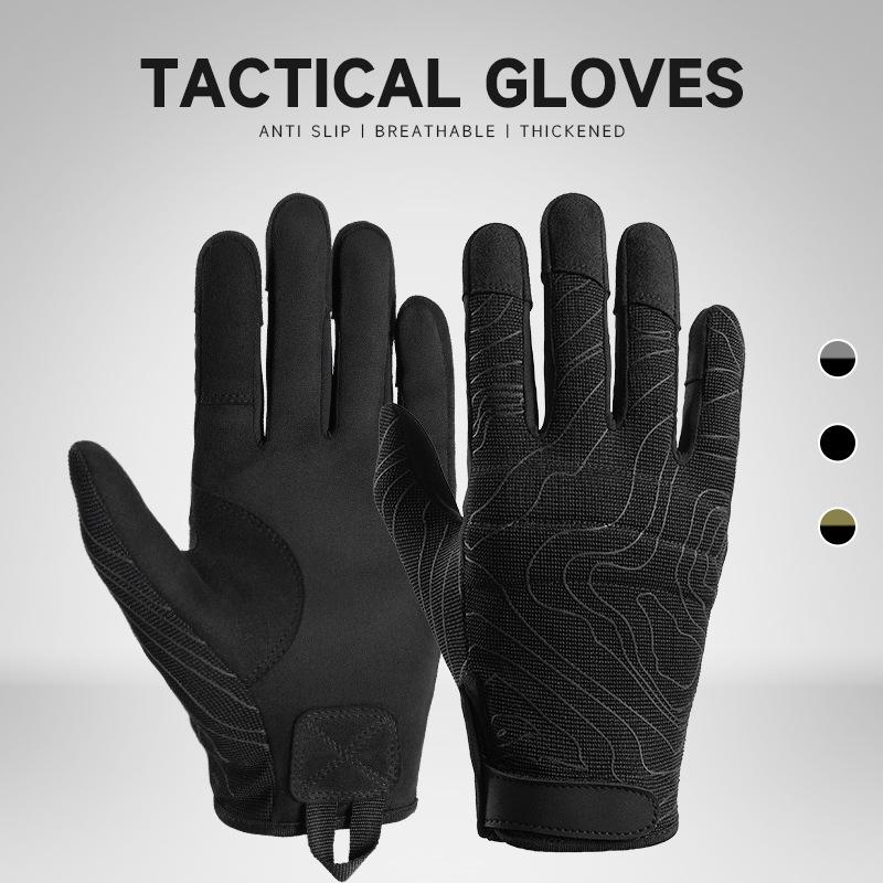 

Tactical shooting gloves outdoor non-slip riding breathable thin sensitive touch screen contour cycling sports gloves S（51g） чёрный