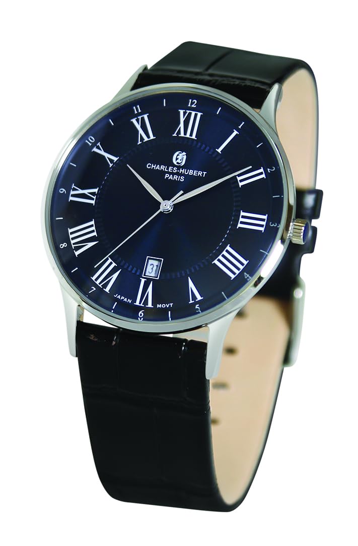 

3 Black [Charles Hubert] 4037-E Men s Watch, Hands, Date, чорний
