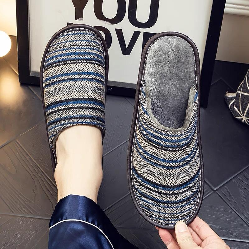 

Японские хлопковые тапочки весна-осень и зима пара домашние комнатные деревянный пол мягкая тканевая подошва бесшумные нескользящие хлопково-льняные тапочки Size 30 (suitable for 44-45) темно-серого