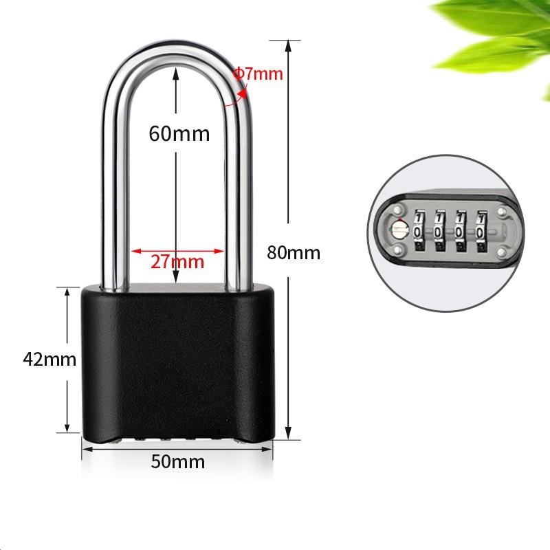 Big 4 Digit Combination Lock Shackle Outdoor Waterproof Padlock for School Gym Locker Gate Hasp Storage Box Fence Case Door Lock