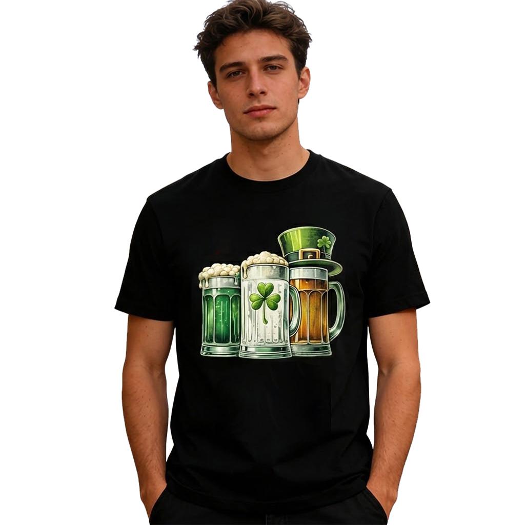 Flag Print T-shirt St Patrick's Day Clover Graphic Festival Casual Streetwear WIFRU Simple Classic Short Sleeve Tops