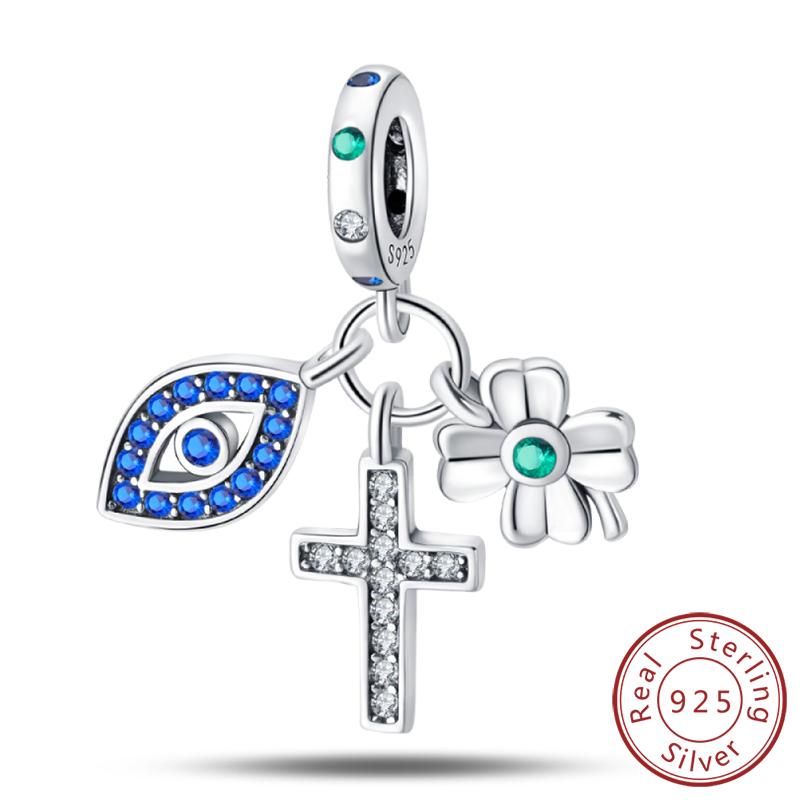 Original Copper Charm Beads Classic Cross Bible Guardian Angel Charms Pendants For Bracelet Diy Birthday Jewelry