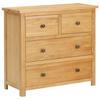VidaXL Commode 80x35x75 Cm Solid Oak Wood