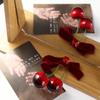 Red Velvet Velvet Bow Hair Clip Bowknot Cherry Hairpin Cute   Student
