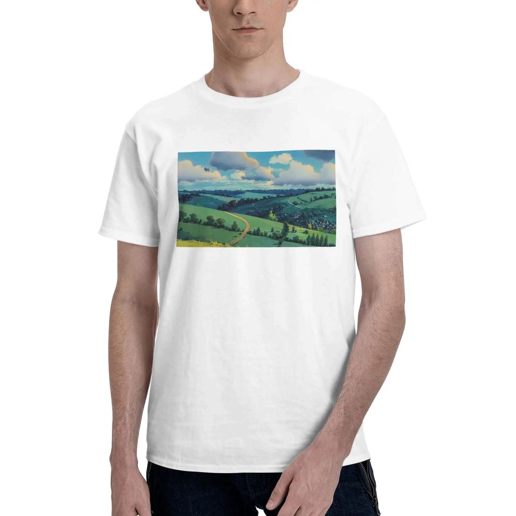 Laputa castle in the sky Men TShirt Plus Size T Shirts Mens ONeck Cotton Tees Short Summer Male
