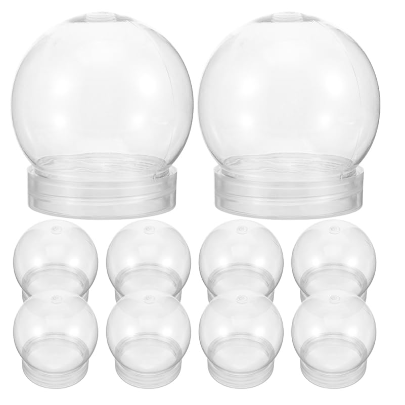 FOMIYES 20 Pieces Transparent Snow Globes with Caps for Craft Plastic Sky Globes Screw-Off Making, Multi-Purpose