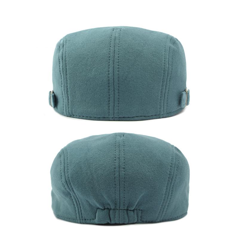 Șapcă Albastră cu Cozoroc Femei Primăvară Toamnă Culoare Solidă Beretă Șapcă Britanică Vintage Bumbac Bărbați Șapcă Forward