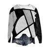 Women's Fashion Round Neck Pullover Top Long Sleeve Tee Printed Sweatshirt