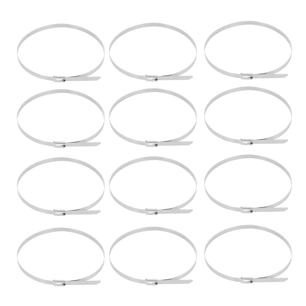 100 STÜCK 304 Edelstahl Kabelbinder Marine Selbstverriegelnder Kopf Metallkabelbinder Stahl-Kabelbinder