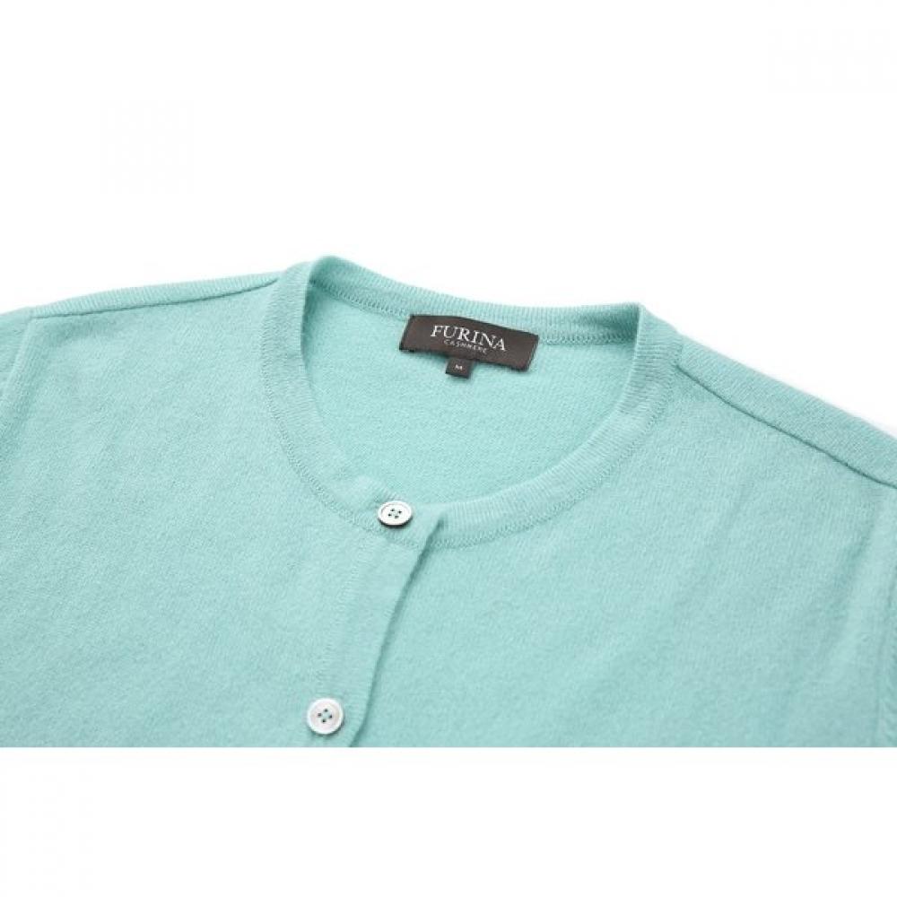 Scotland Cashmere Round Neck Short Cardigan