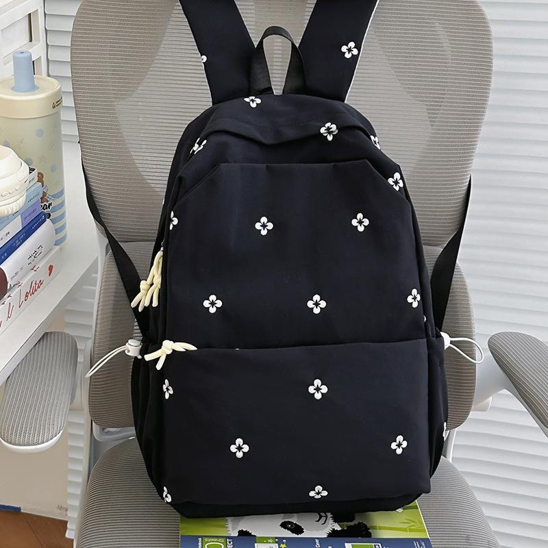 Schoolbag Japanese Ins Fresh Embroidery Backpack Female Large Capacity Junior High School Student School Bag Leisure Travel Commuter Backpack